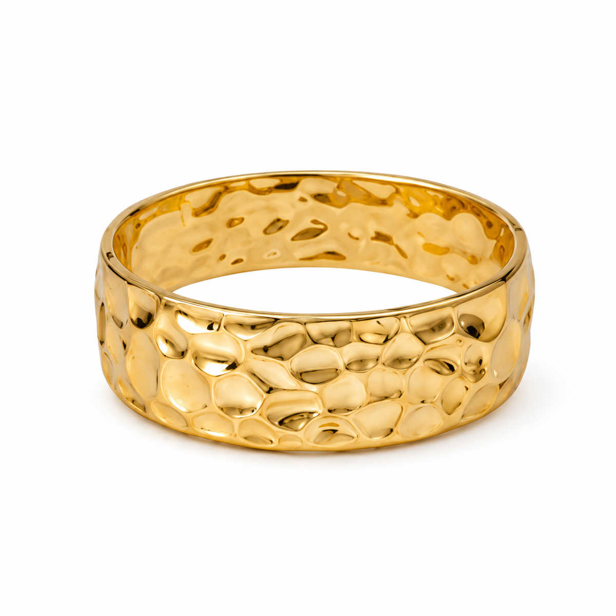 Hammered Gold Hinged Bangle | Boss Up Jewelry