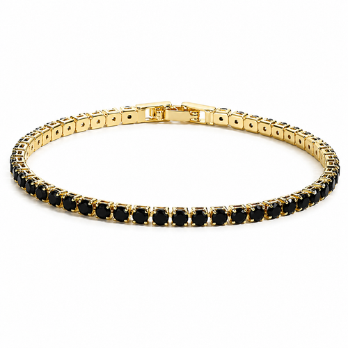 Not Your Basic Tennis Black rhinestone bracelet