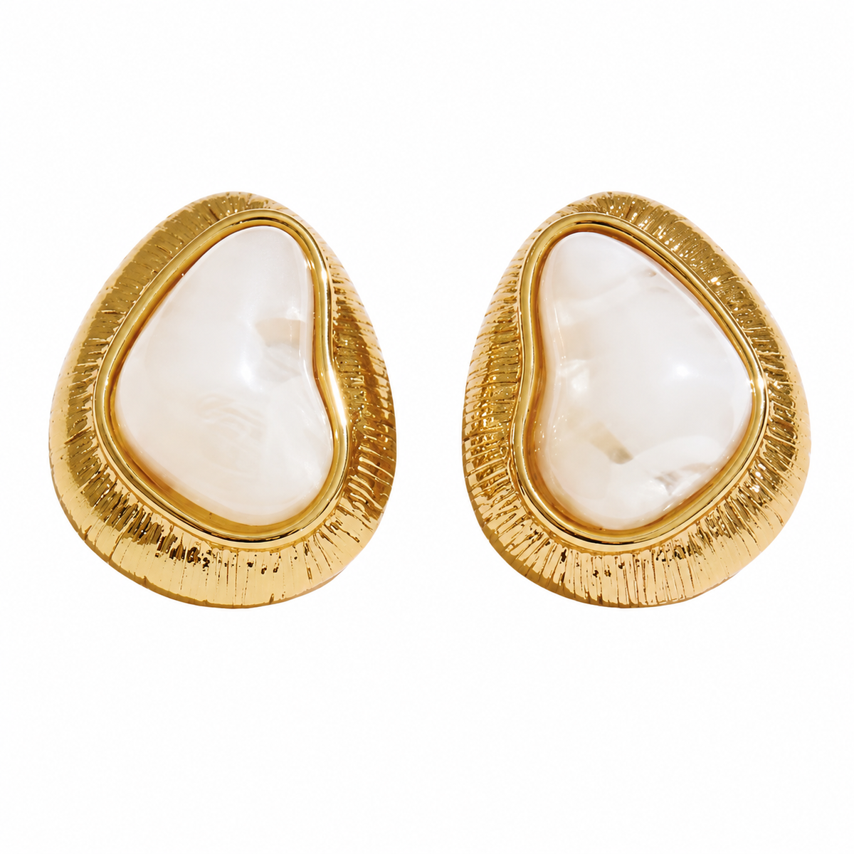 Organic Glow Cream cabochon earrings