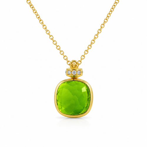 Gemma Lime Green crystal-inlay gold-plated necklace
