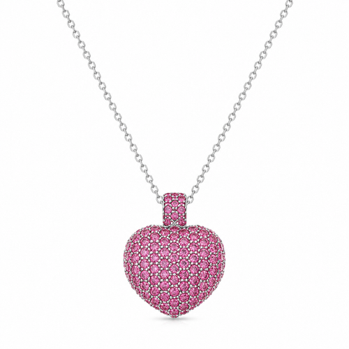 The Be Still Look: Be Still My Heart pink pendant in sterling silver