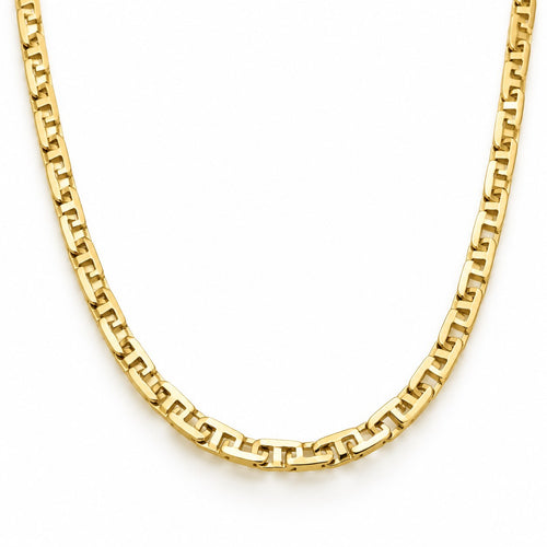 Close-up of the Making Waves gold mariner-link chain