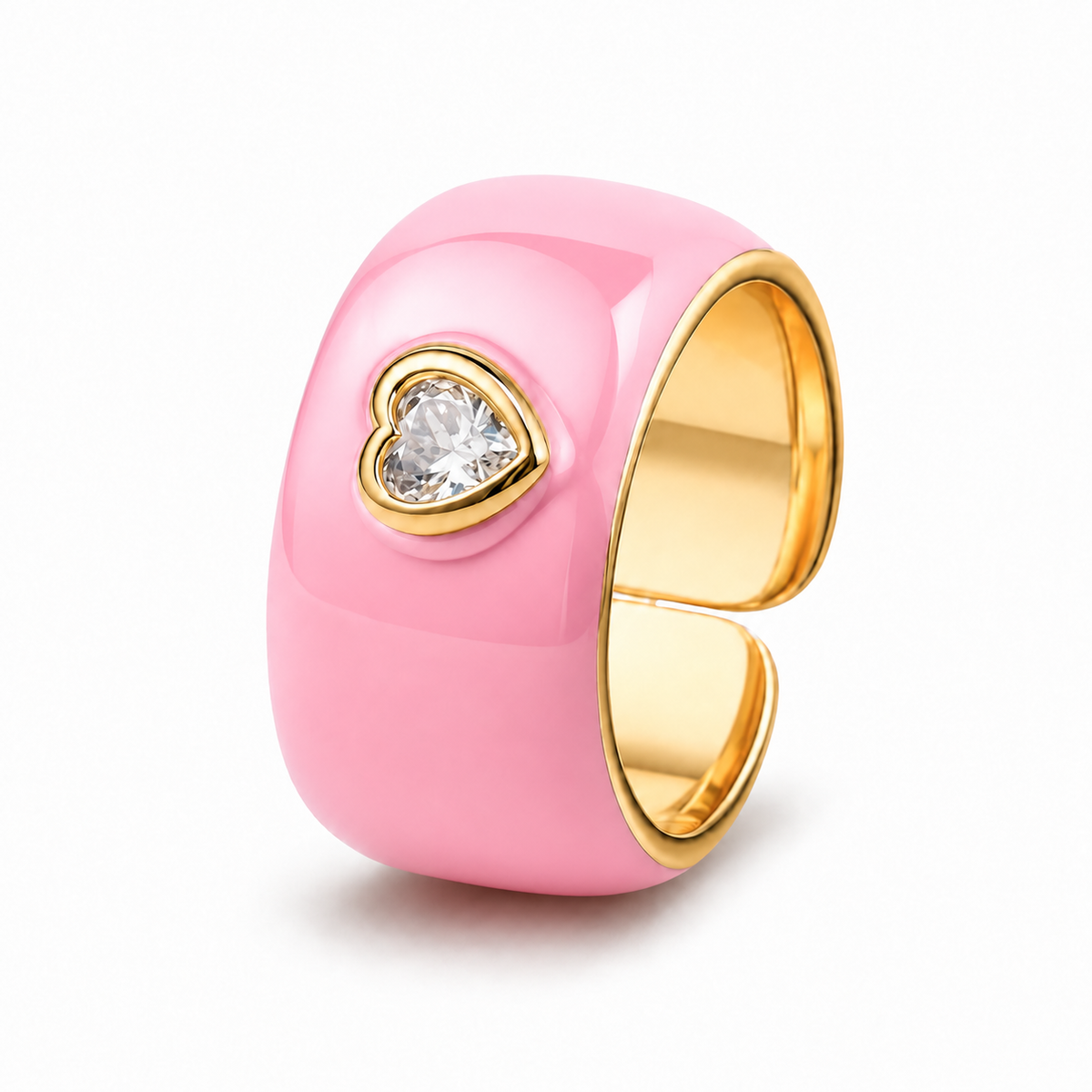 Collect the Shades Pink adjustable heart ring