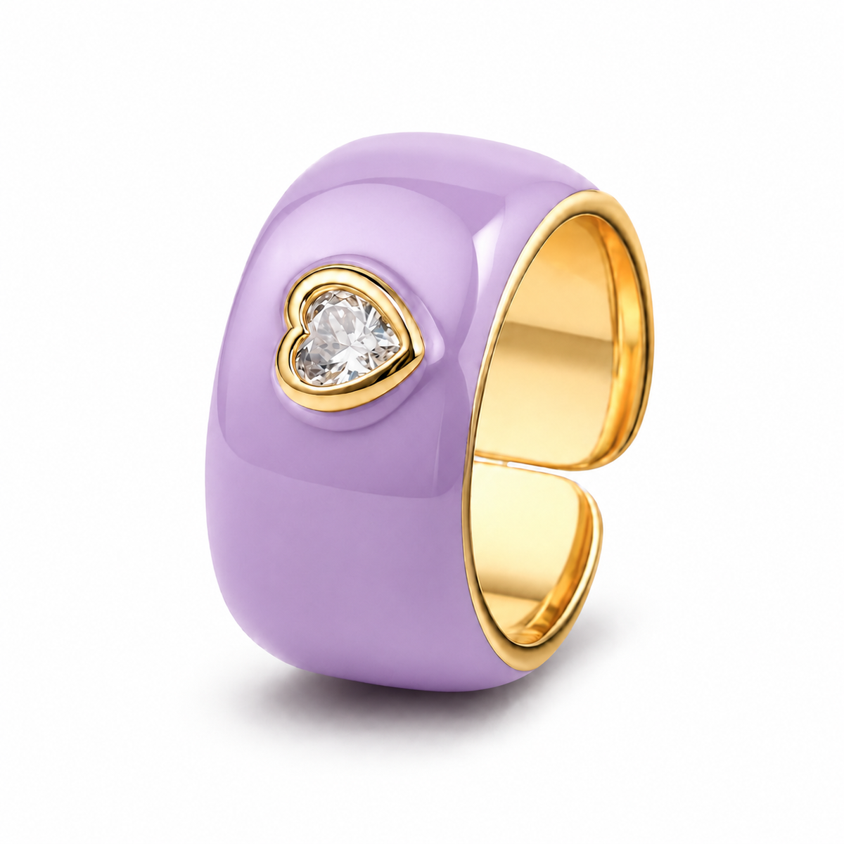 Collect the Shades Purple adjustable heart ring