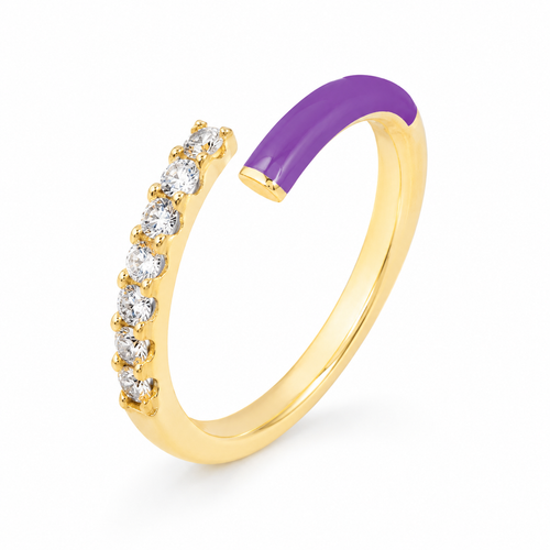 Wrapped Up in You Purple adjustable enamel ring
