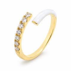 Wrapped Up in You White adjustable enamel ring