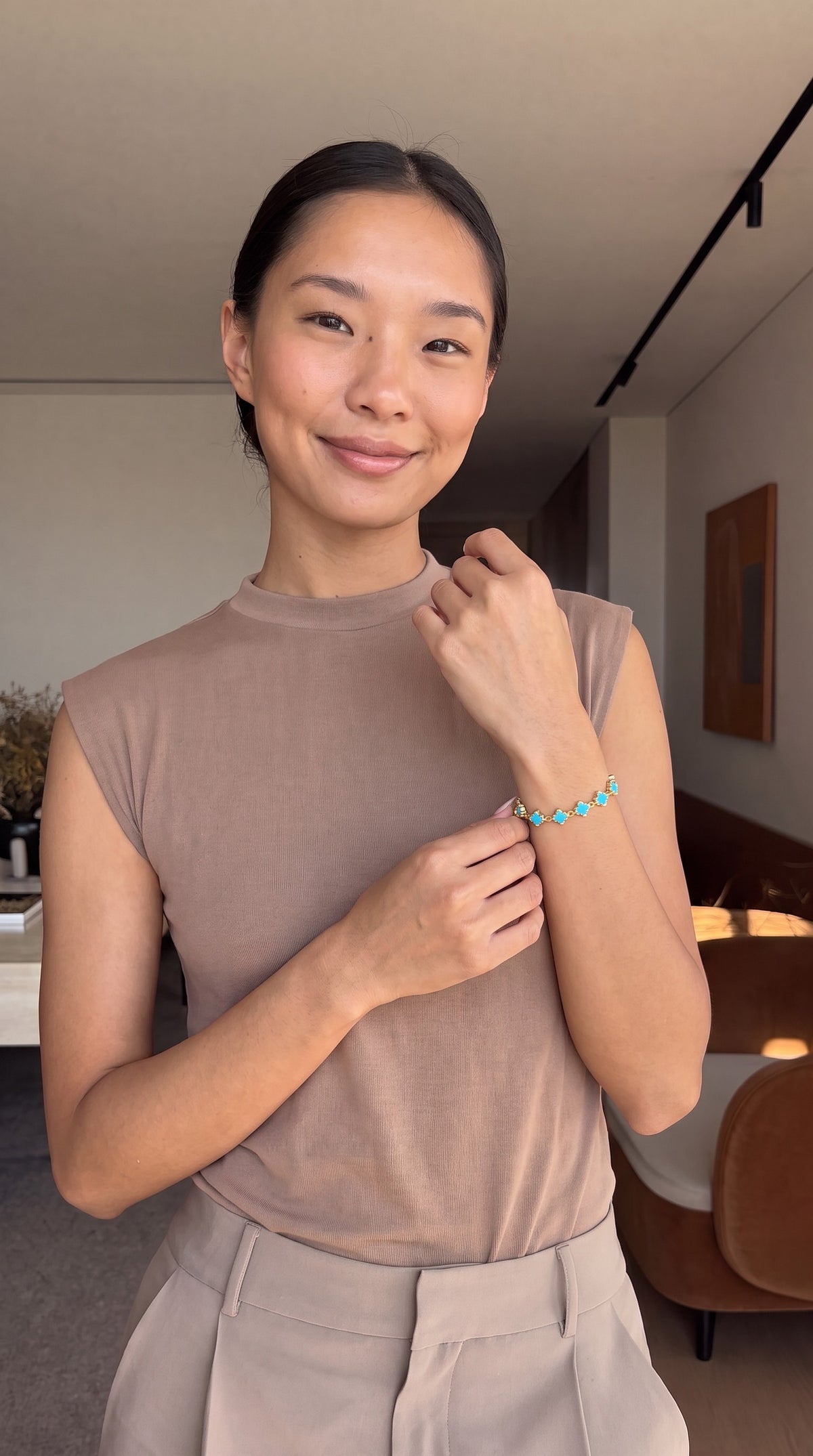 Ocean's Eleven Turquoise Star bracelet worn on model