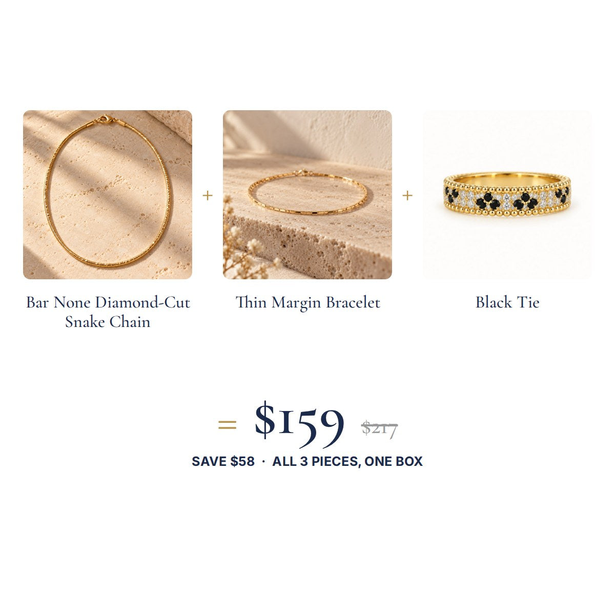 The Bottom Line Look: three pieces, one set price